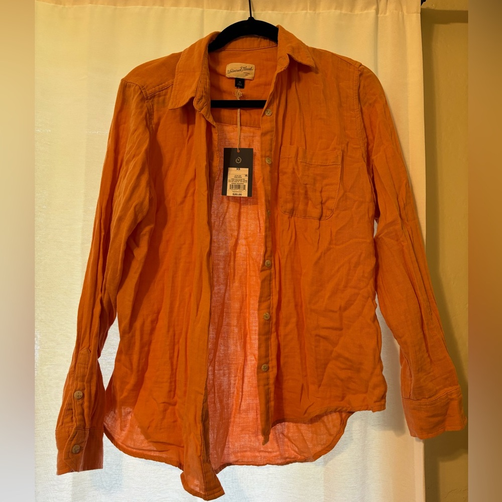 Target peach button up